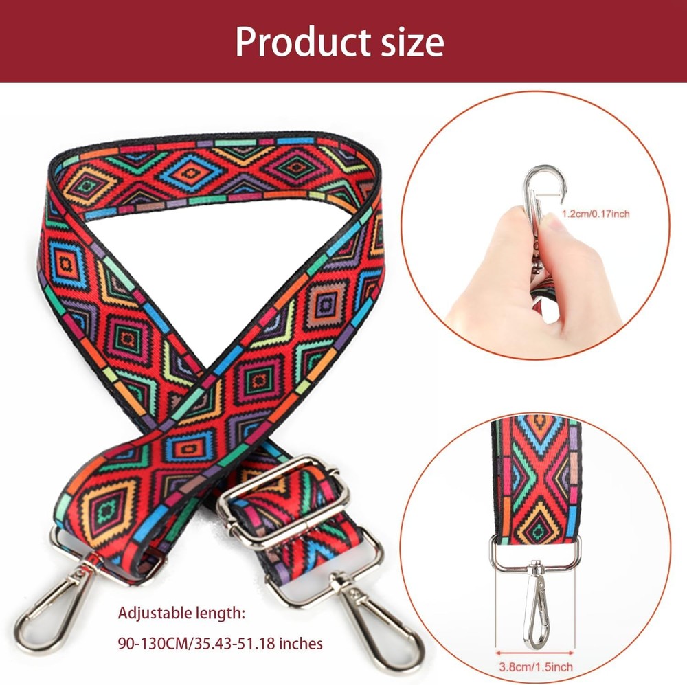 2 PCS Purse Strap, 1.5" Wide Shoulder Strap Adjustable Replacement Retro...