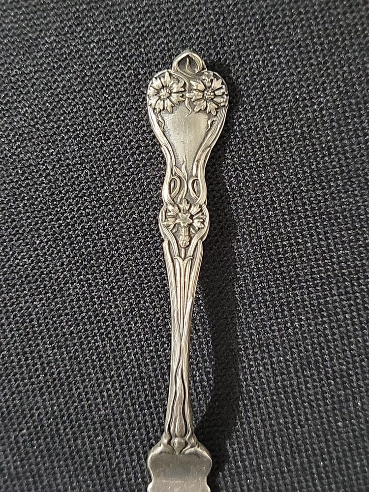 Antique Alvin Iris Pattern Sterling Silver Lemon Fork Art Nouveau c1904