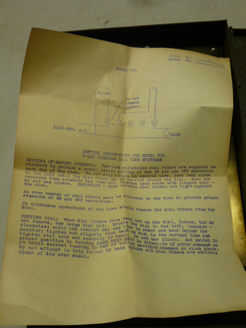 NOS! PARAGON 7-DAY TIME CONTROL TIMER, Model: 701