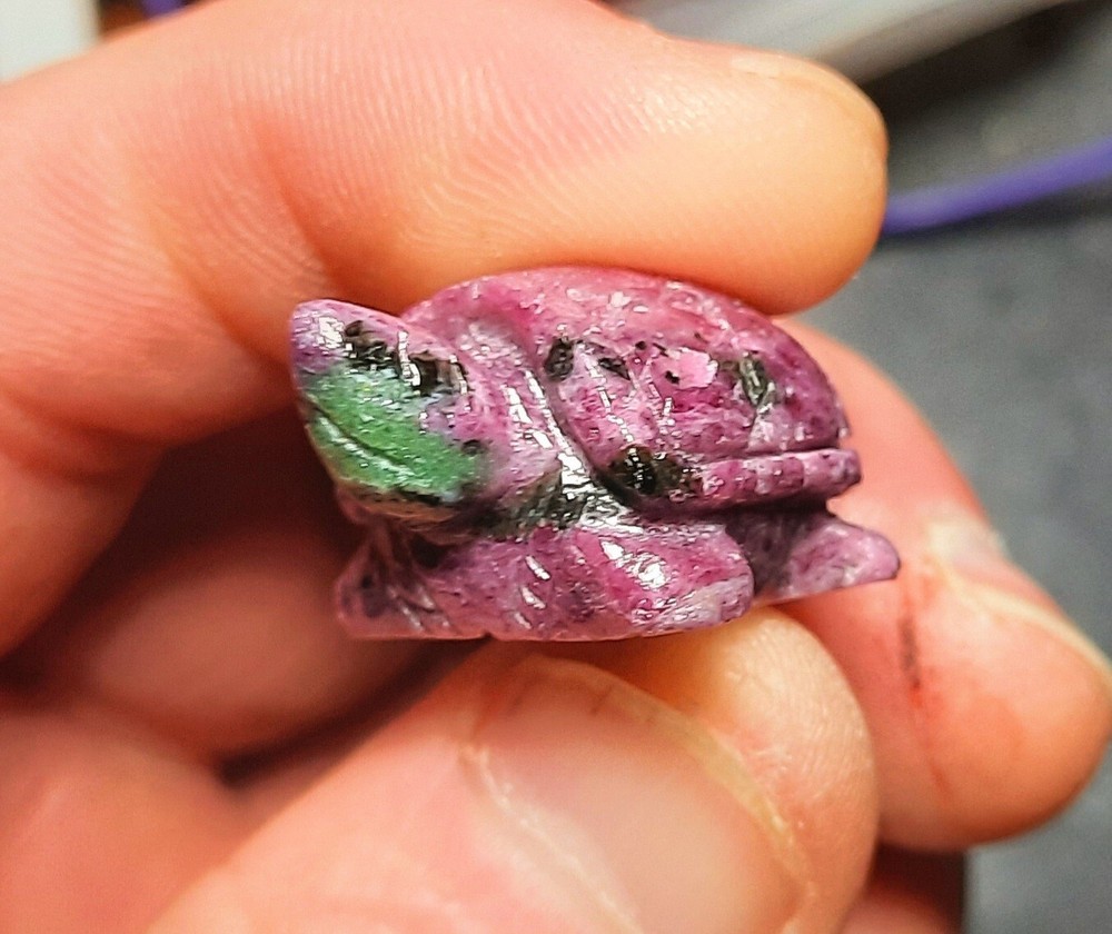 🐢66.45ct Natural Solid Ruby-Zoisite Turtle Gem Carving/Figurine🐢