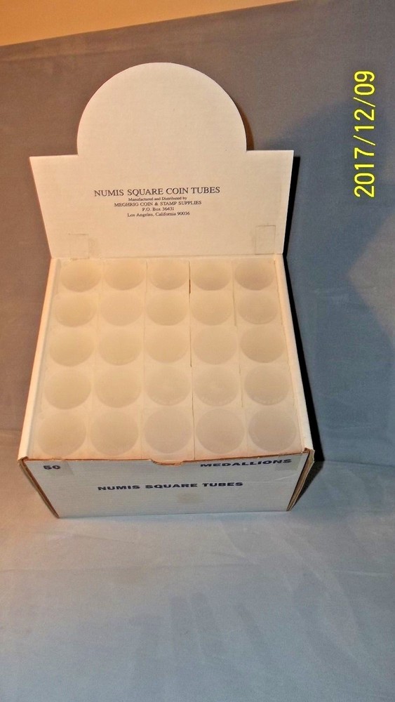NEW--FOUR (4) Numis Square Coin Tubes-Medallion Size