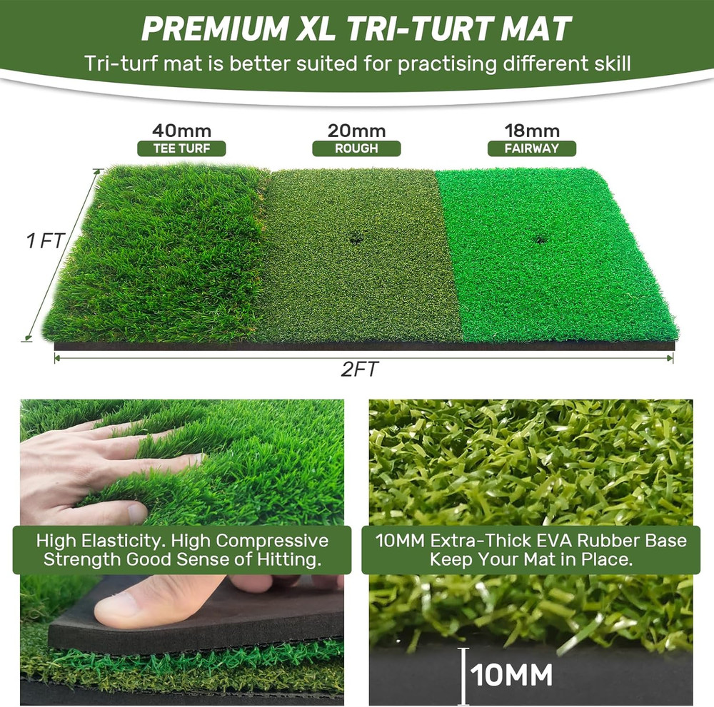 GOLF NET WITH PRACTICE MAT-Golf Hitting Aid Nets 10X7Ft for Backyard Driving