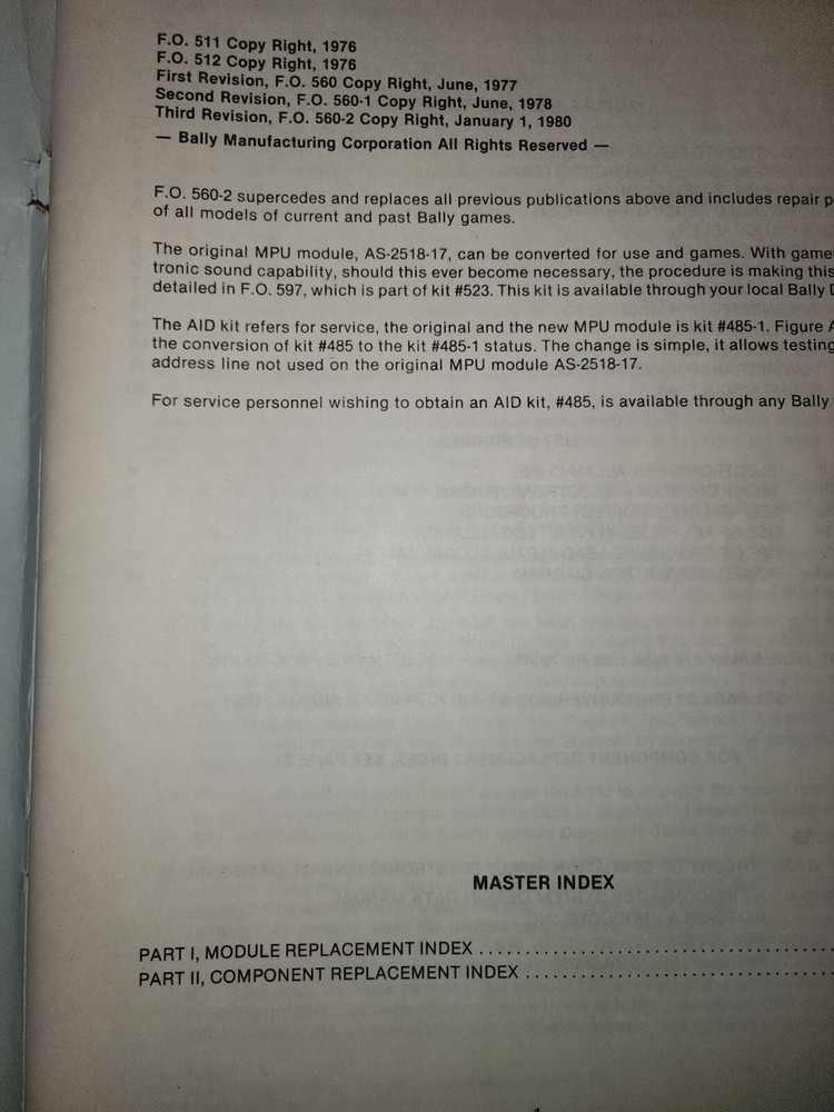 Dolly Pinball Manual + Bally Component Manual