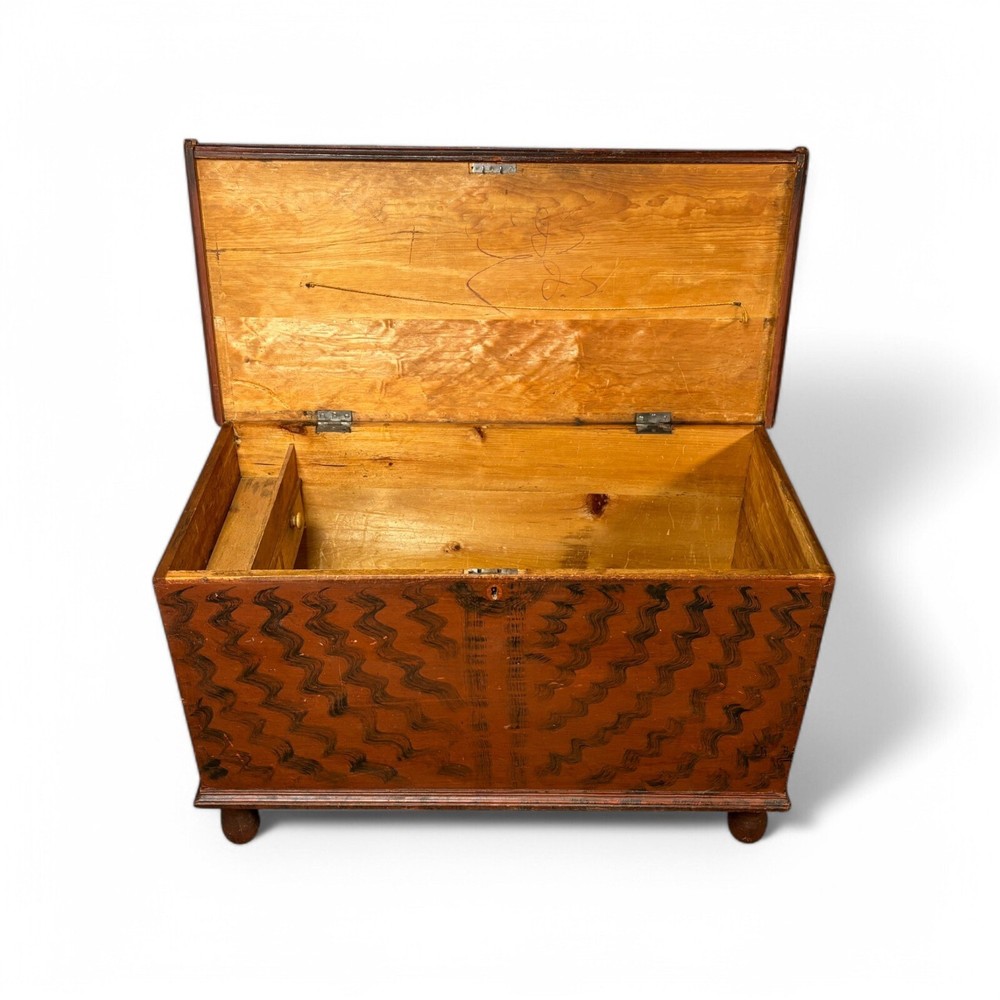 Fine 19th Century Grain Painted Blanket Chest