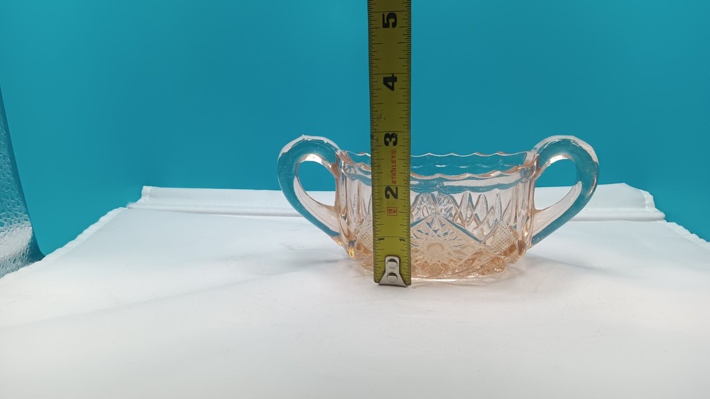 Pink Depression Glass Sugar (Hobstar & Button)