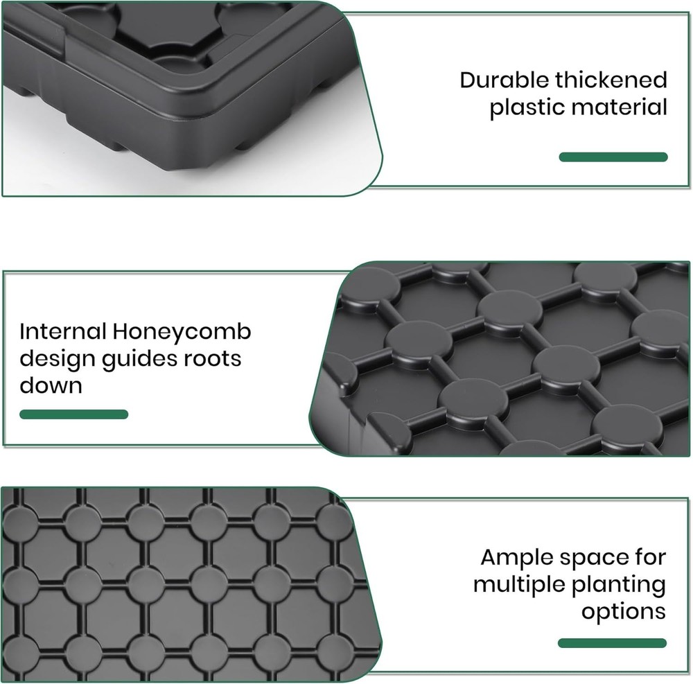 Fodder Trays 10-Pack - Heavy Duty Seed Starter Flats=