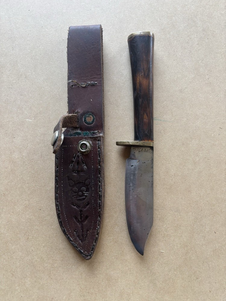 Vintage Custom Made Fixed Blade Knife Made By SHADE.
