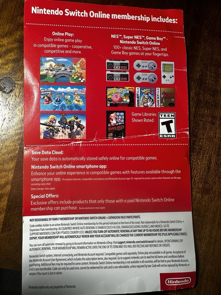 Nintendo Switch Online 12-Month Membership