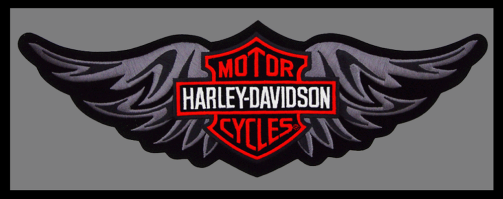 Harley Davidson Grey & Orange Wings Emblem / Patch