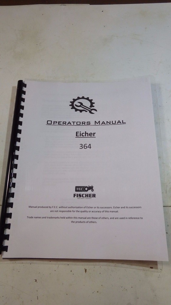 New Eicher 364 Tractor Operators Manual Book Operating