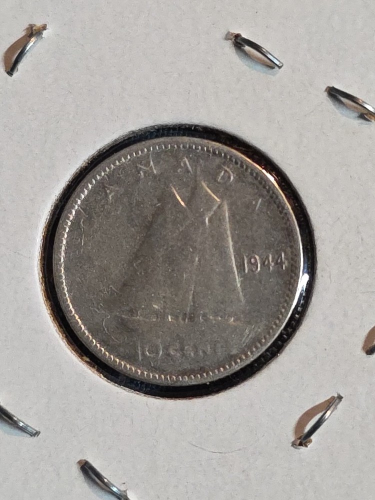 1944 Silver (.800) Canadian Dime 10C