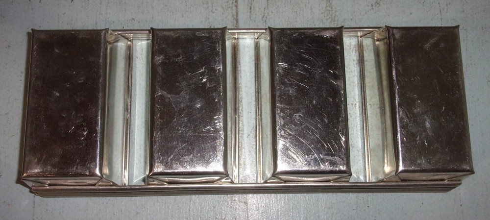 Four Connected Small Steel Loaf Pans Bread Cake Bakeware