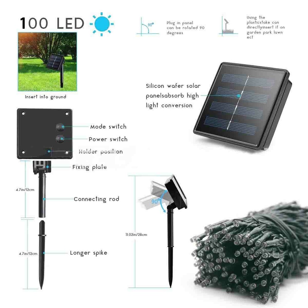 Solar String Light Outdoor Palm Tree In String Lights & Fairy Lights Decor Patio