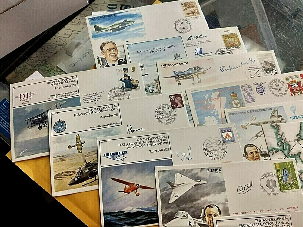 KAPPYS BRITISH FLIGHT AVIATION ANNIVERSARY COVERS 36 DIFF ALL SIGNED CS1186