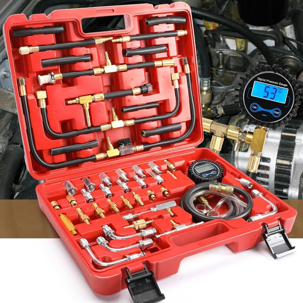 Precision Digital Fuel Pressure Tester 0-300 PSI - Backlit Display & Adapters