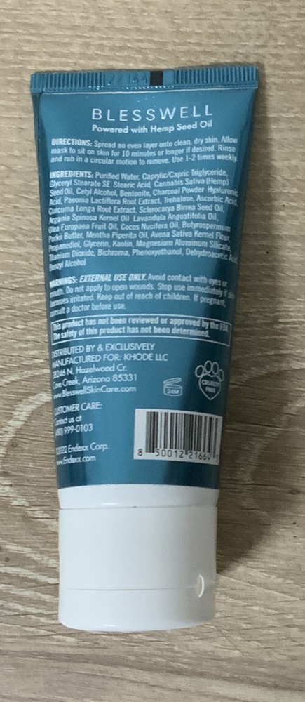 📀 Blesswell Blue Charcoal Face Mask - 2.0 FL OZ