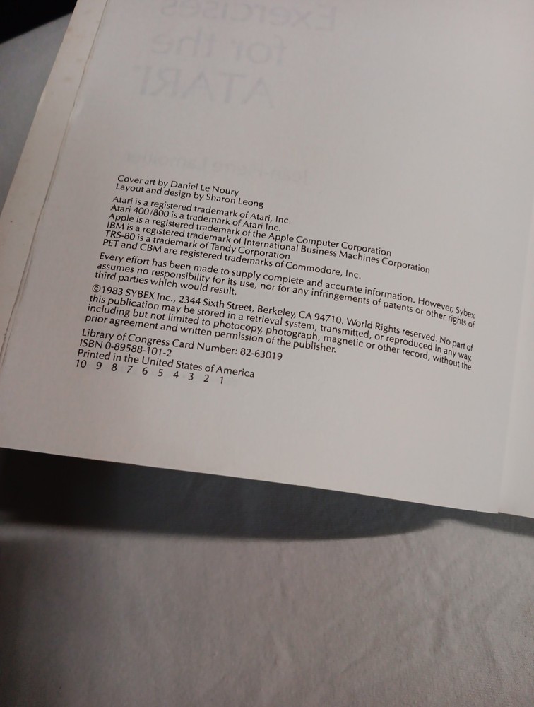 BASIC Exercises for the ATARI by J.P. Lamoitier 1983