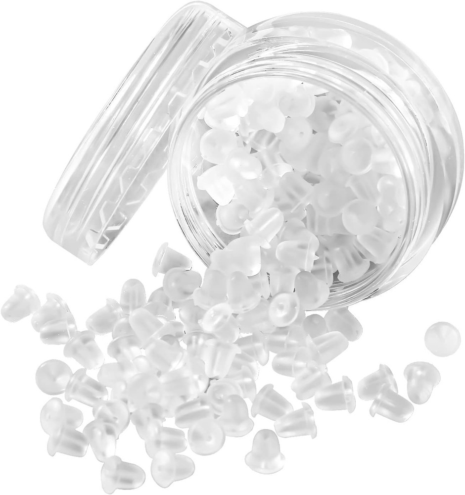 Rubber Earring Backs Soft Clear Earring Backings for Studs Hypoallergenic Silico