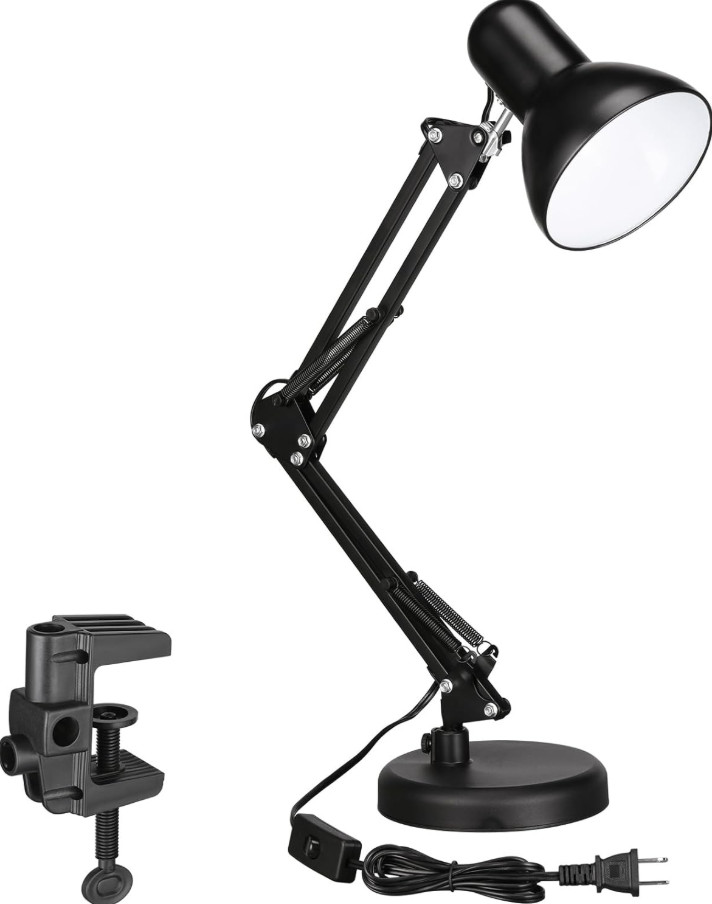 Swing Arm Desk Lamp Clamp Light Work Bench Computer Artist Drafting Studio Table