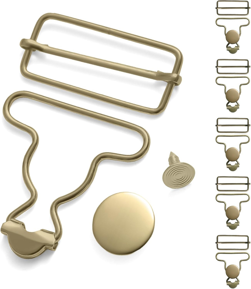6 Sets Metal Overall Buckles Replacement Overall Clasp Replacement Suspender Cli