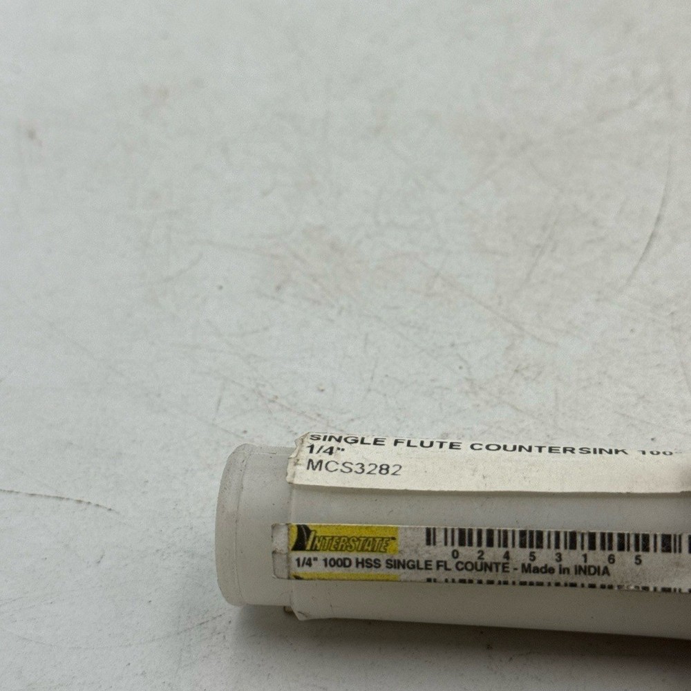 INTERSTATE SINGLE FLUTE COUNTERSINK 1/4" 100° MCS3282 HSS SFC-11008H