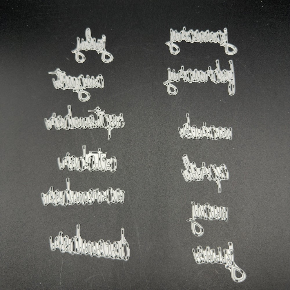 Sizzix Thinlits Tim Holtz Month & Day Word Dies 661179 661181 Planner Scrapbook