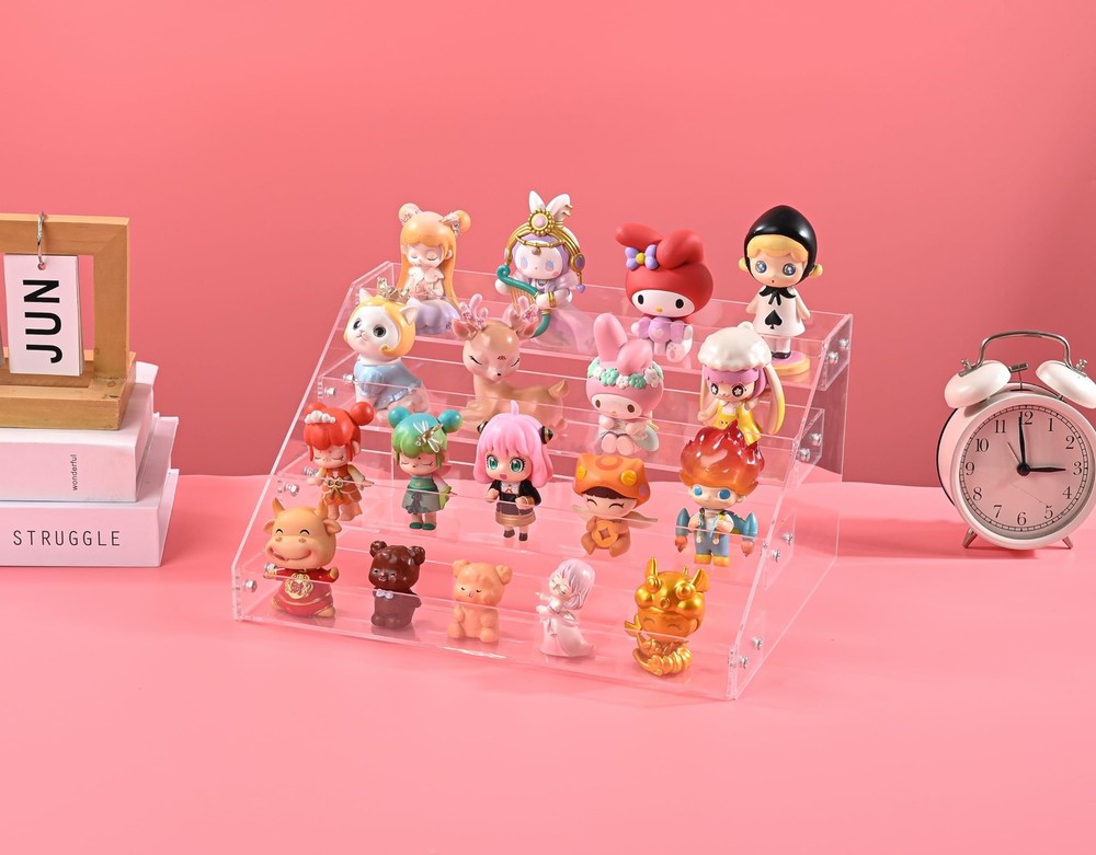 12" Acrylic Riser Display Stands - 4 Tier Clear Acrylic Display Shelf, Double...