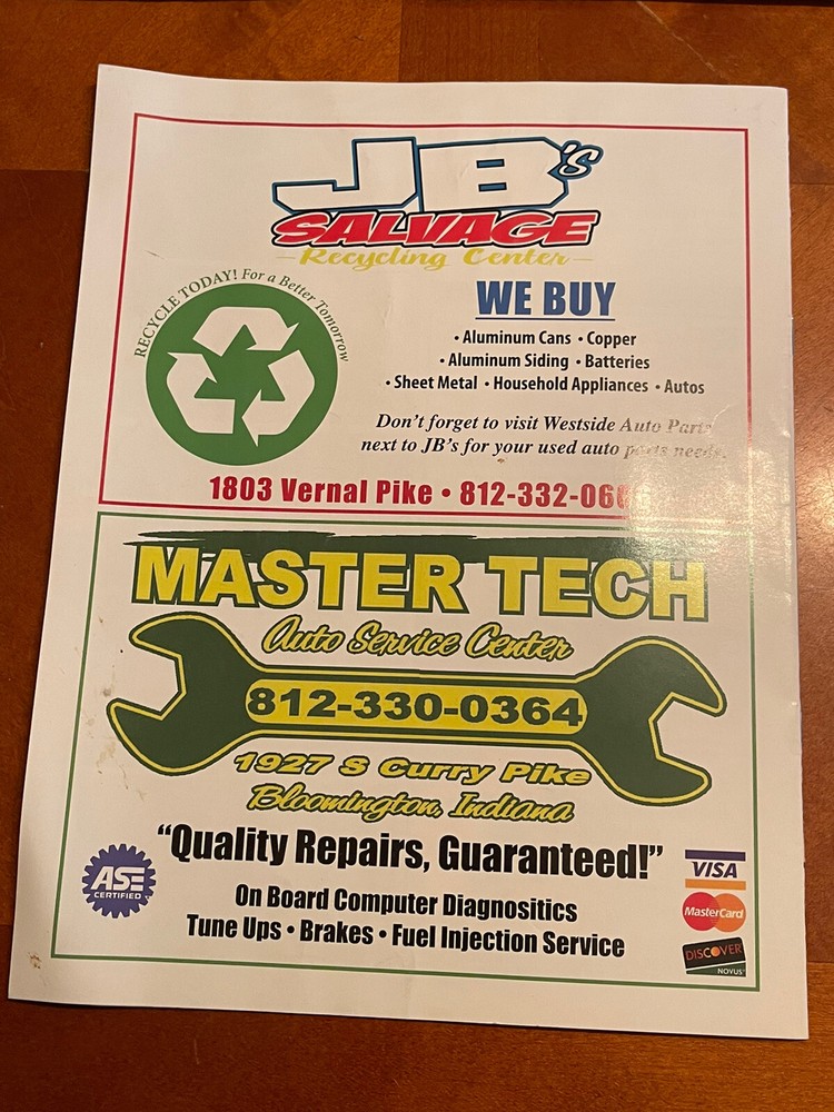 2009 Bloomington Speedway USAC Race Program