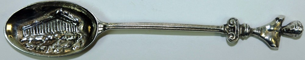 800 Silver Souvenir Spoon Greek Parthenon