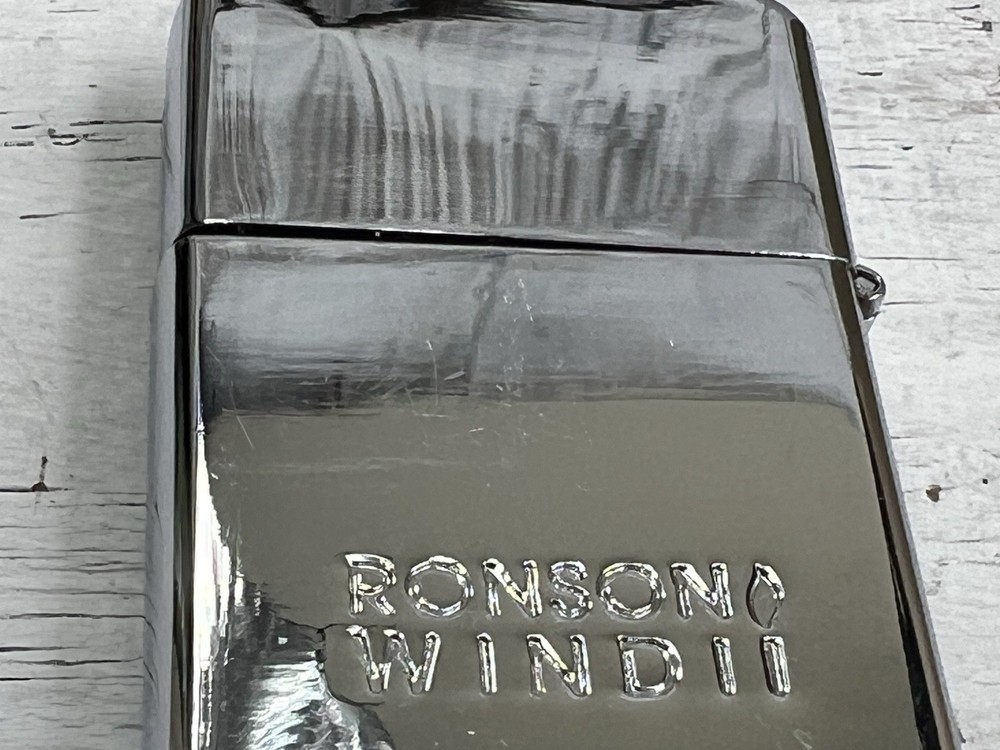 Ronson Wind II Shiny Chrome Windproof Lighter Sparks AS-IS Used Untested Scratch