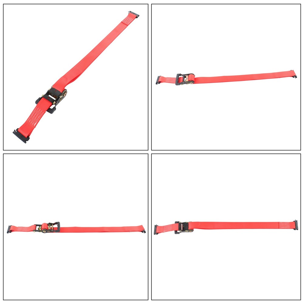 LABLT Secure Cargo E Track Wheel Chock System 8' Red Ratchet Tie Down Straps