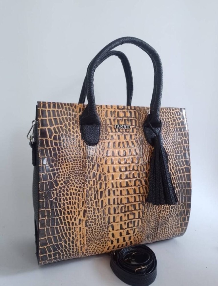 Leather- Crocodile Embossed Tote Bag
