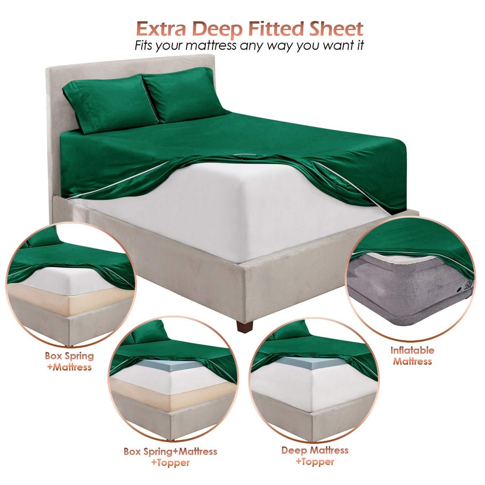 Hearth & Harbor Extra Deep Pocket Sheet Sets, Luxury Soft 6 Piece Bed Sheet Set