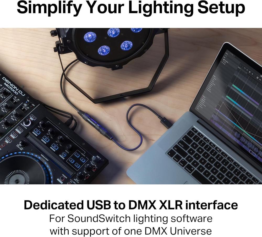 Soundswitch Micro DMX Interface - Ultra-Compact USB to DMX Interface with 3-Mont