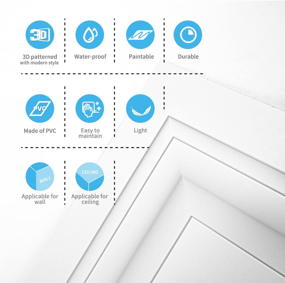 12-Pack 2x2 Ft White PVC Drop Ceiling Tiles for 15/16" Grid System