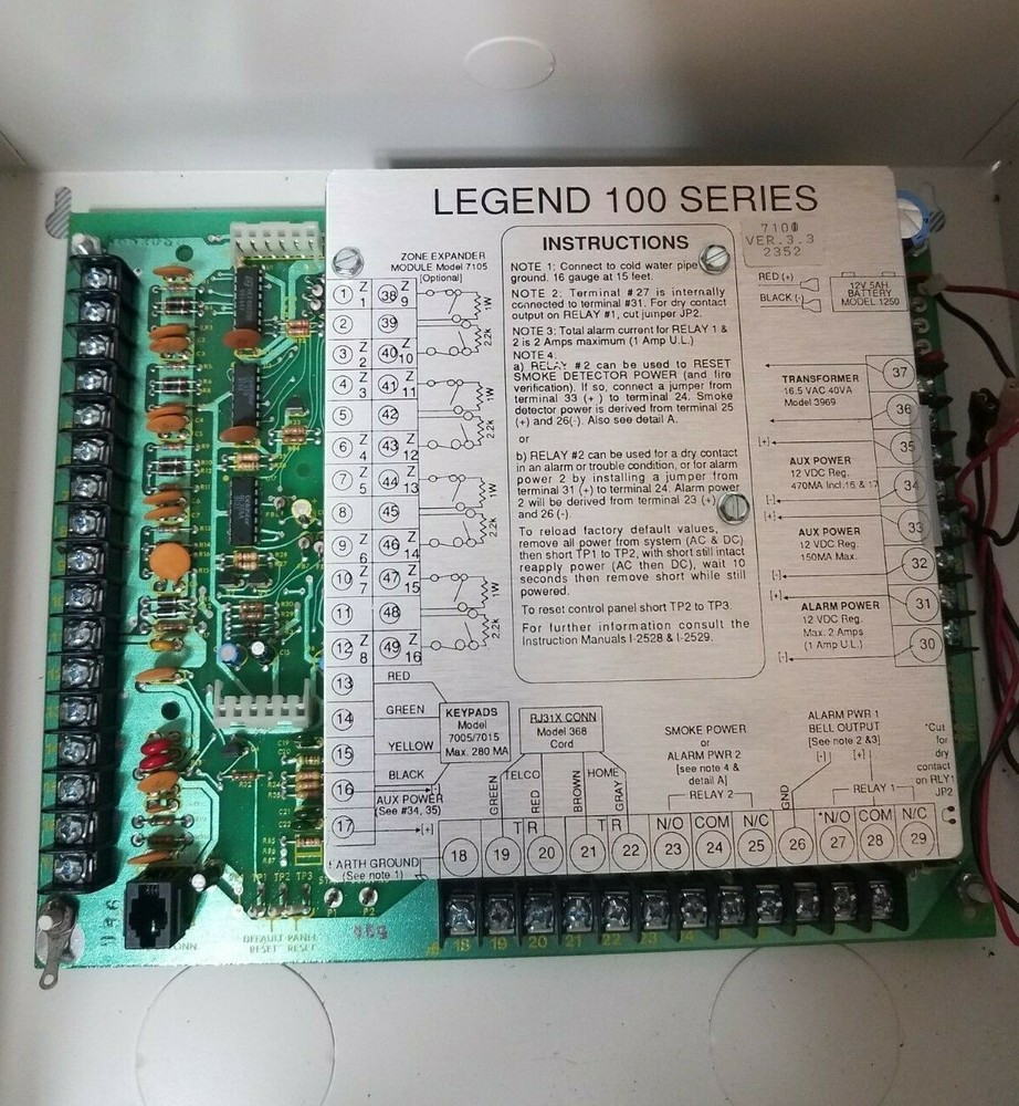 Fire Burglary Instruments Legend 100 Model 7100 Control Box Pre-Owned