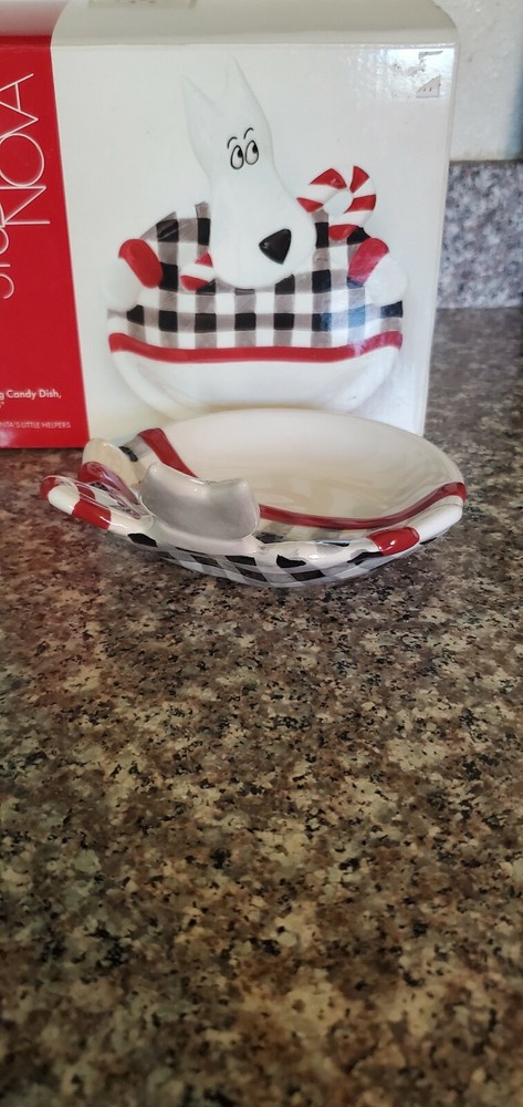 Studio Nova Santas Little Helper Terrier Dog Small Candy Dish