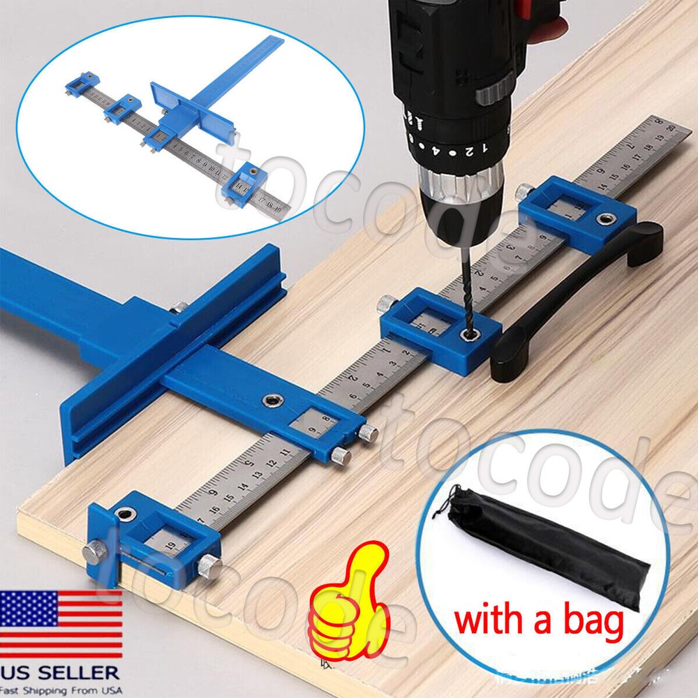 Cabinet Hardware Jig Adjustable Punch Locator Handle Template Tools Drill Guide