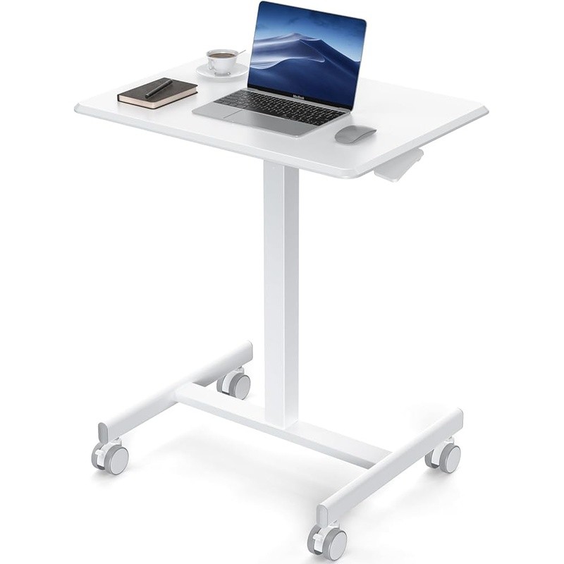 Adjustable Sit Stand Desk Mobile Rolling Lockable Ergonomic Workstation New