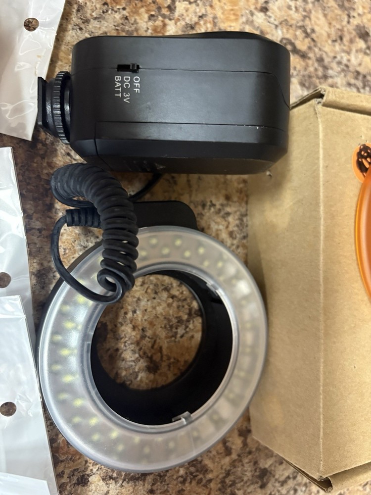 Chrome Macro Led Ring Light With 5 Adapter Rings