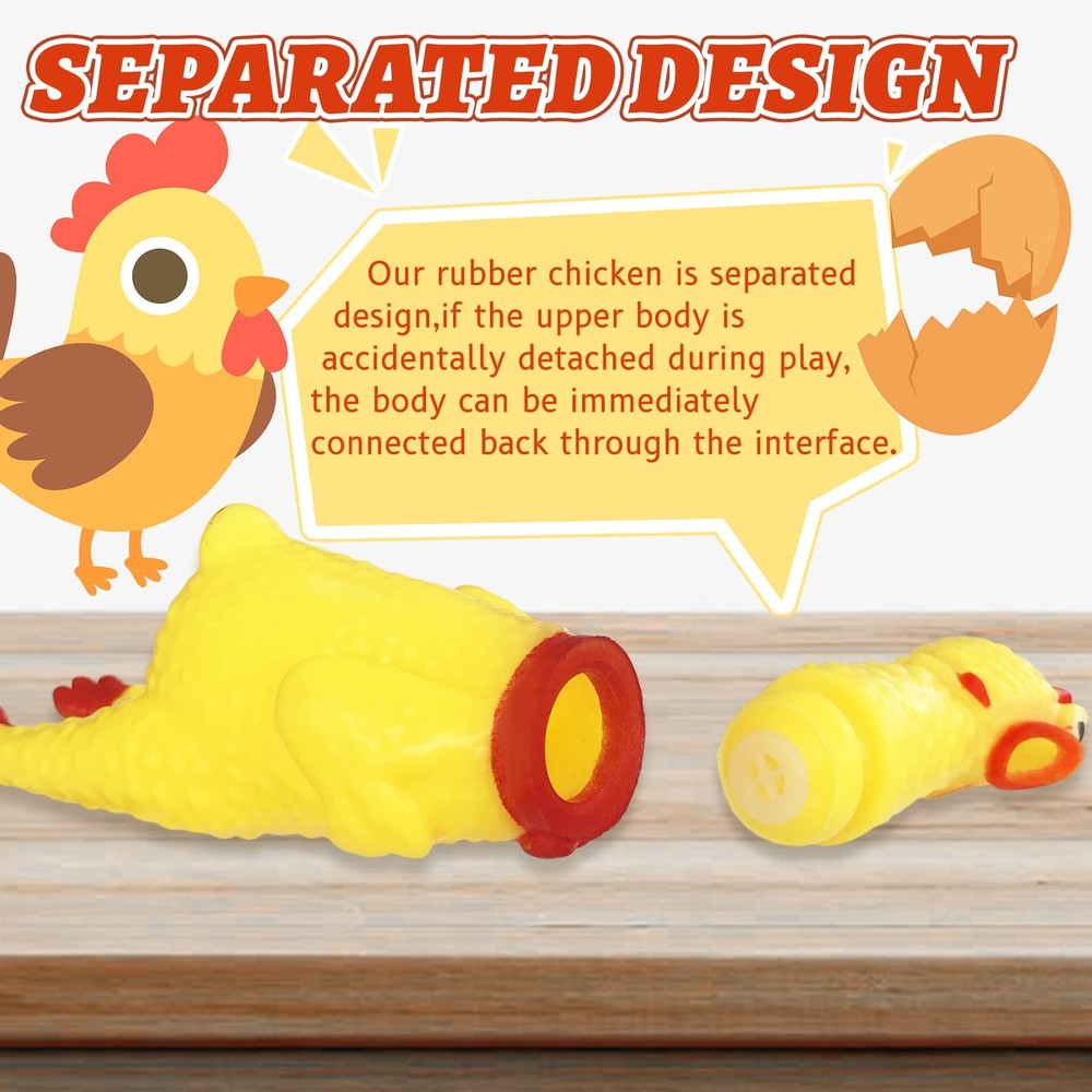 Zddaoole 20 Pcs Rubber Chicken,Screaming Chicken,Squeeze 20 Small, Yellow