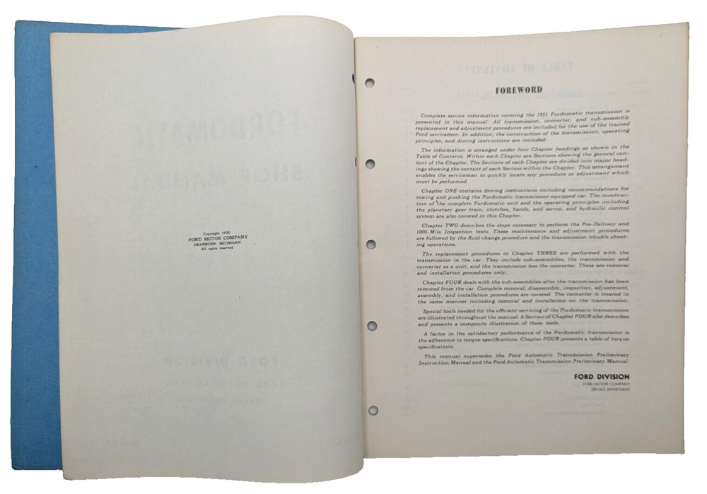 1950 Fordomatic Shop Manual Ford Transmissions