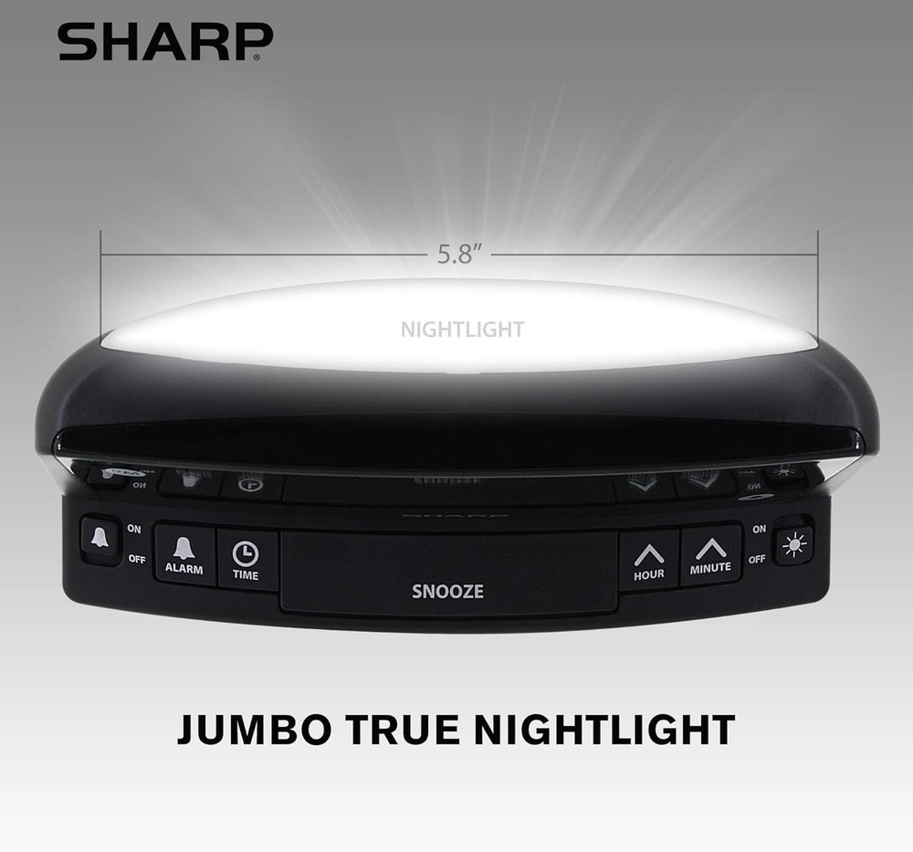 Sharp LED Digital Alarm Clock – Simple Operation - Easy to See Large Red