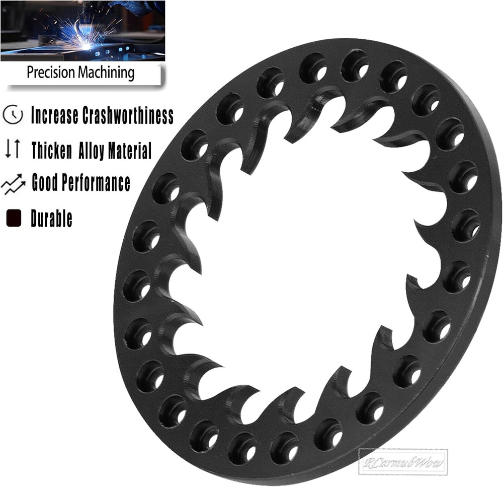 RC Metal 1.9 Beadlock Wheels Replacement Ring for 1/10 Crawler Black(4pcs)