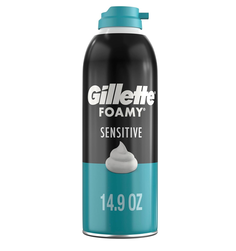 Gillette Foamy Sensitive Shave Foam for Men, 14.9oz - Smooth & Quick Shave