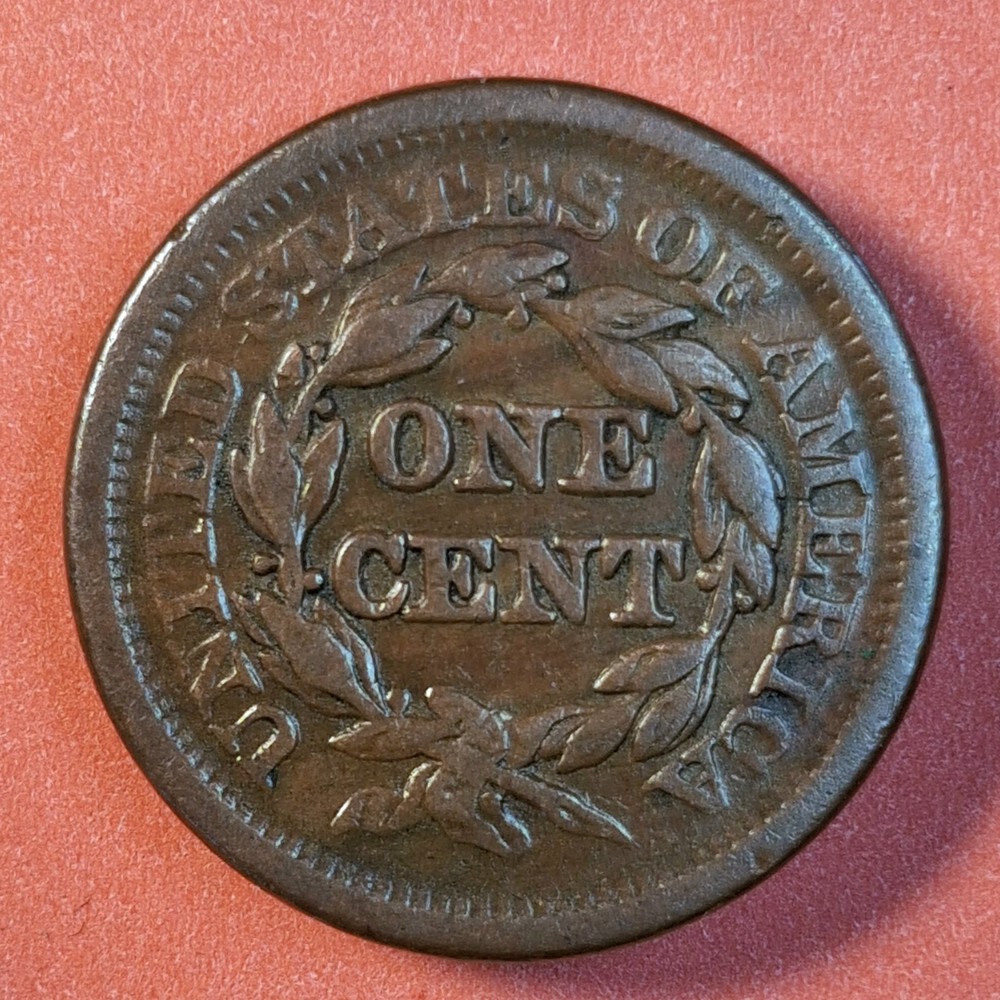 1851 Braided Hair Large Cent . VF