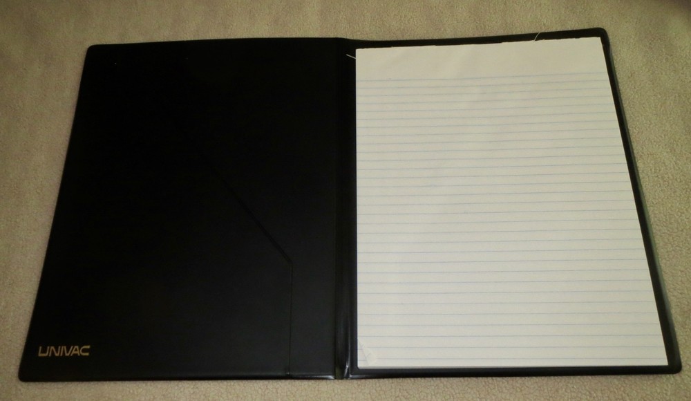 Vintage Univac Tan Vinyl-covered Notebook Folder