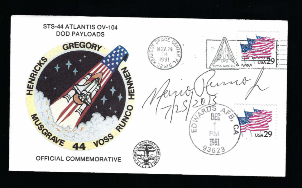 Mario Runco signed cover Space Exploration NASA Space Shuttle Astronaut