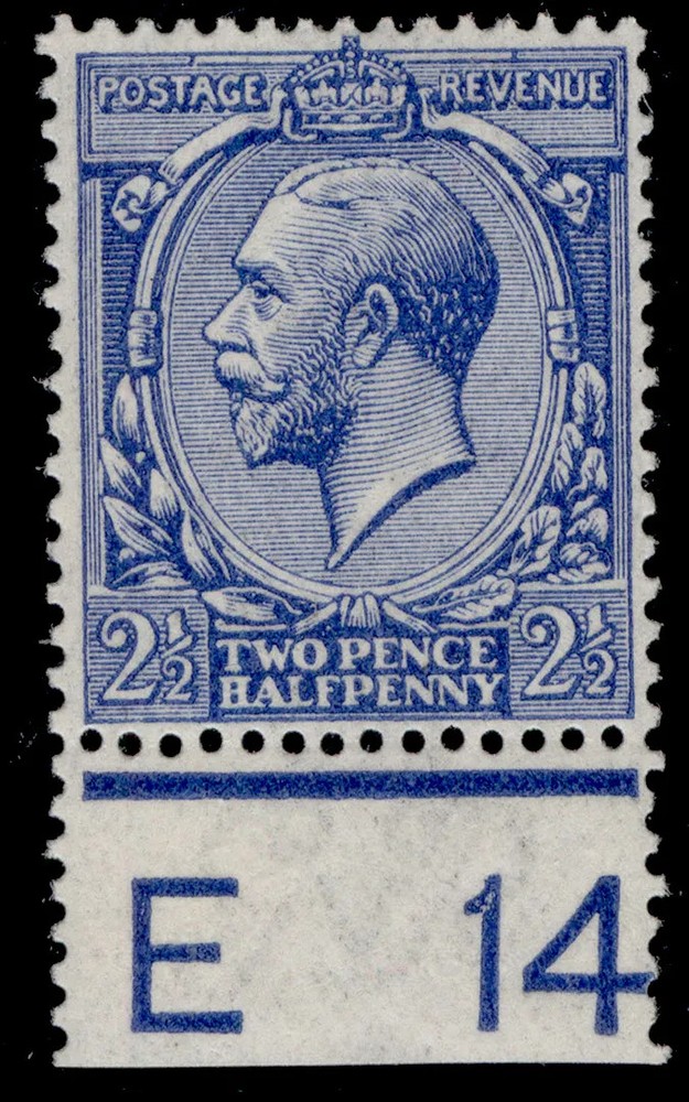 GB GV SG372, 2½d blue, LH MINT. Cat £15. CONTROL E14