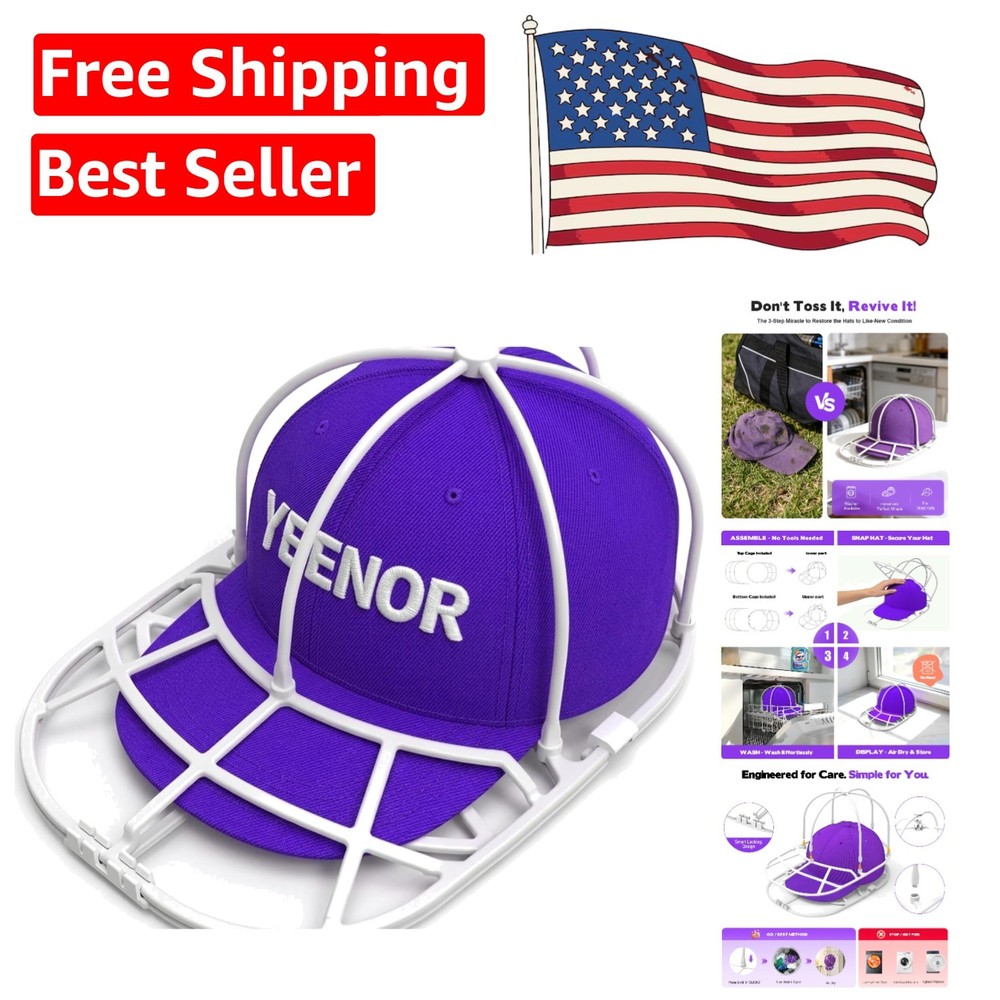 Space-Saving Hat Washer Cage - Ultimate Cleaner & Protector for Cap Care, 1 Pack
